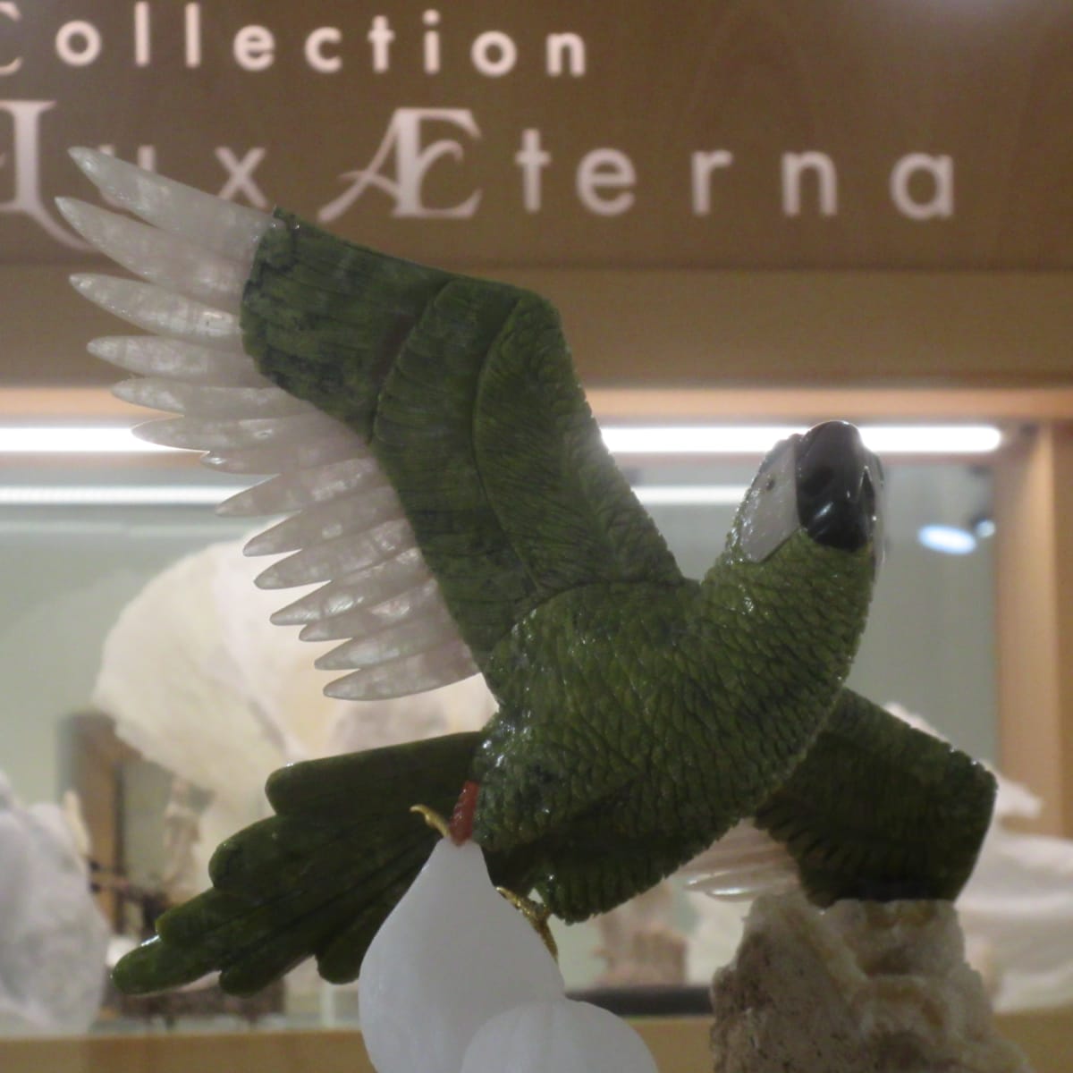 Lux Æterna Collection - A green bird sculpture
