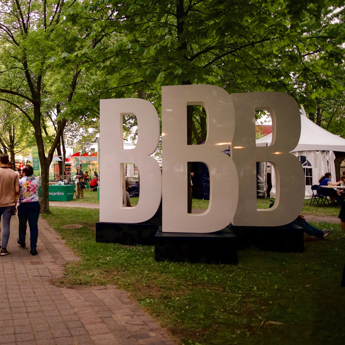 Letter B statues on the festival site