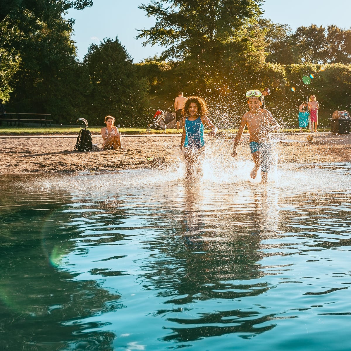 Kid on the beach at Parc Jean-Drapeau