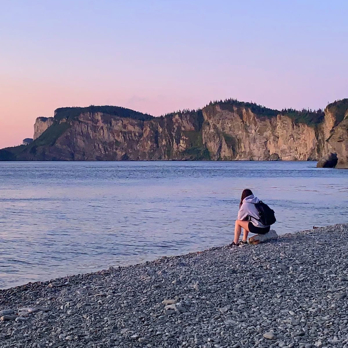 Person next to the water.