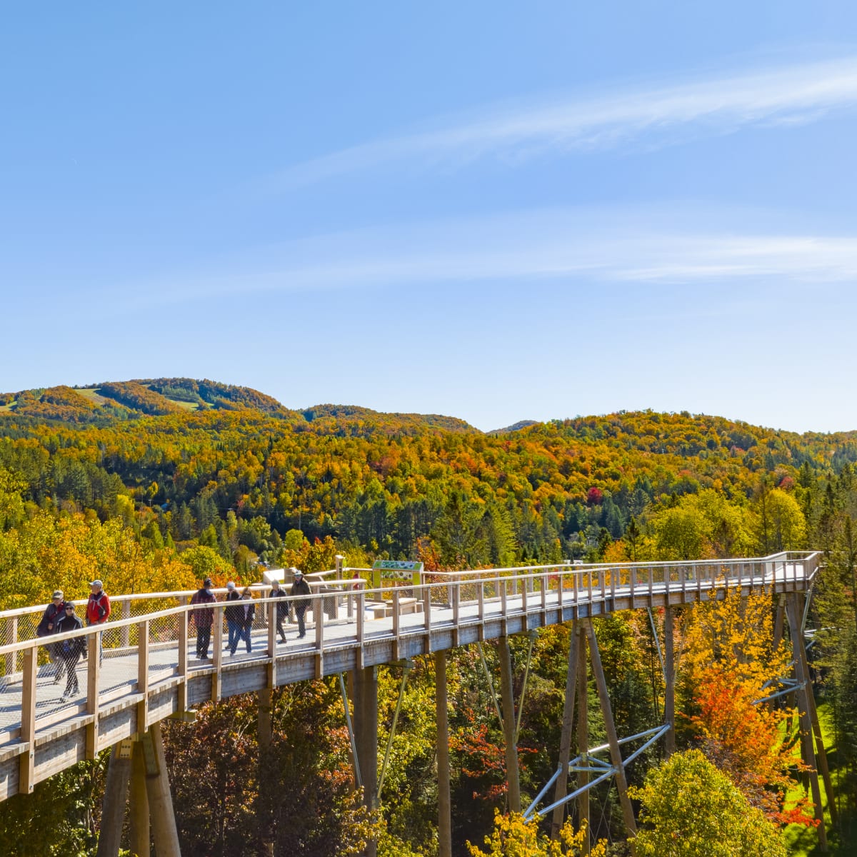 Sentier des cimes and the nearby mountains in the fall.