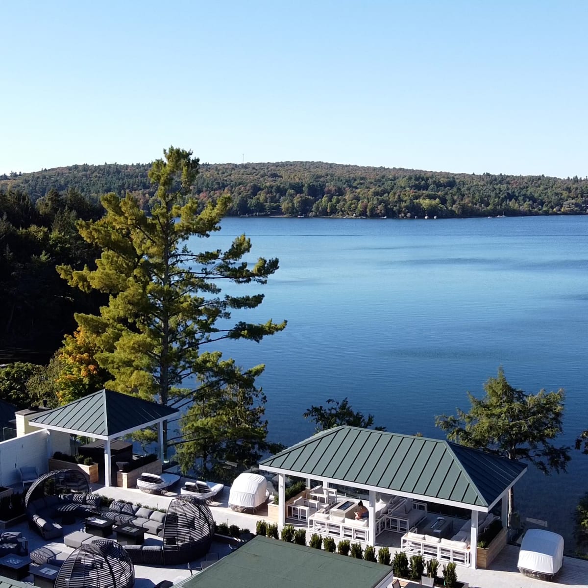 Lac Massawippi et installations du Ripplecove.
