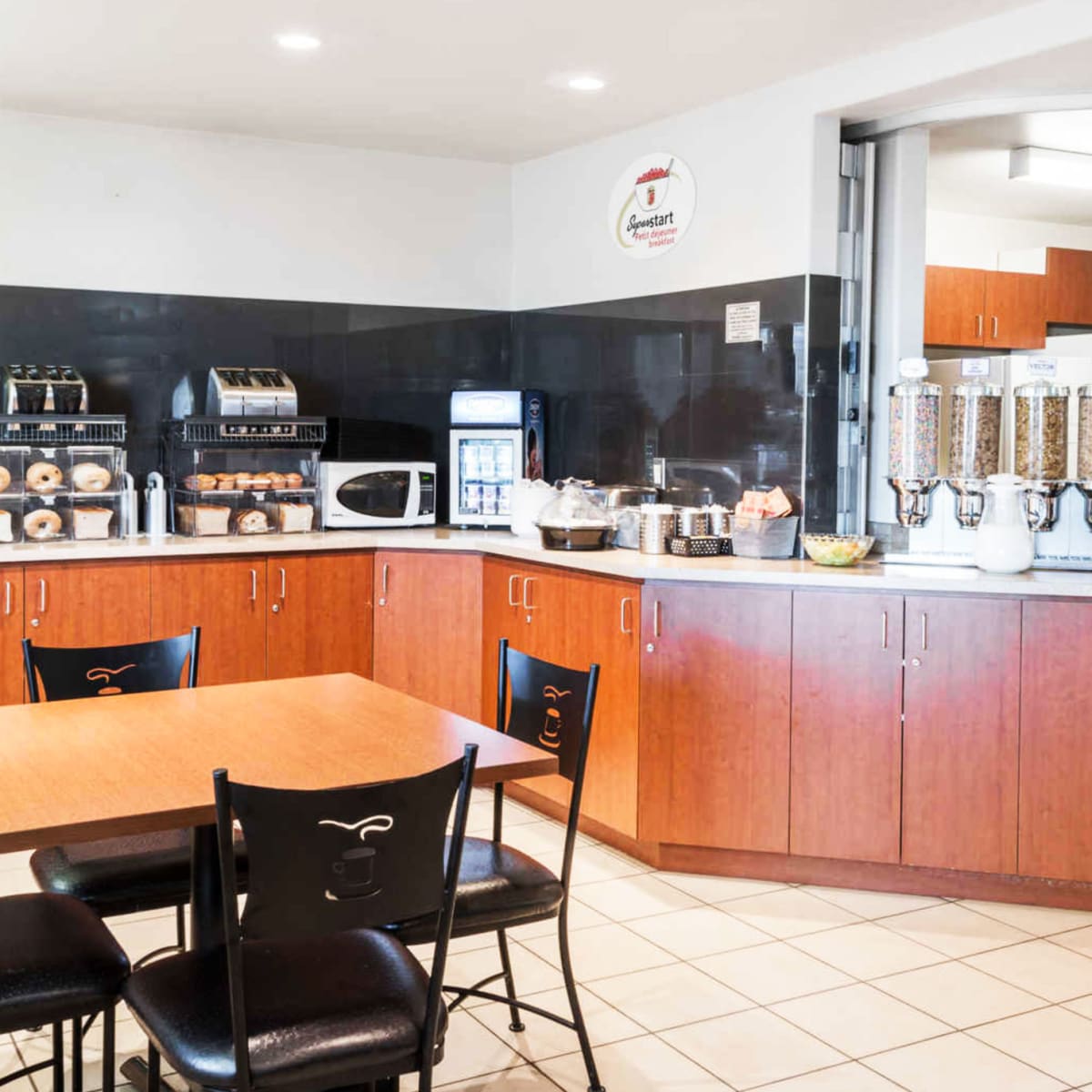 The hotel's breakfast area.