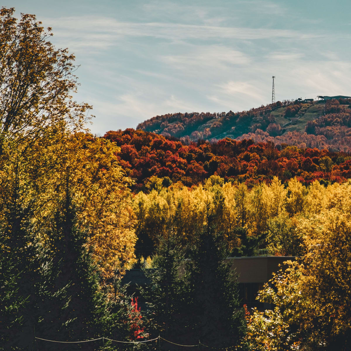 Bromont mountain in the fall.