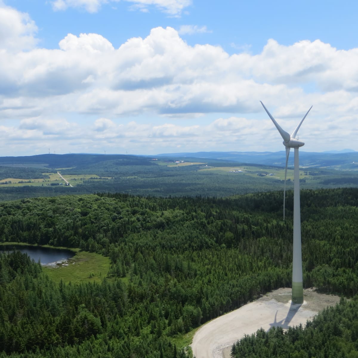 View of the wind turbines