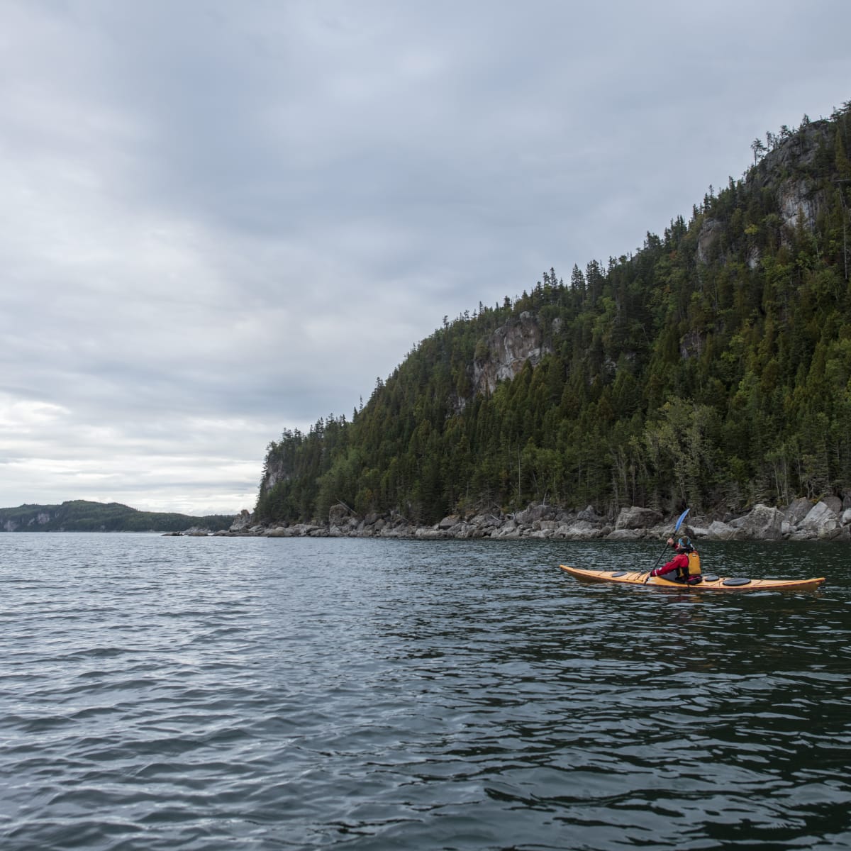 Kayaker at Parc national du Bic.