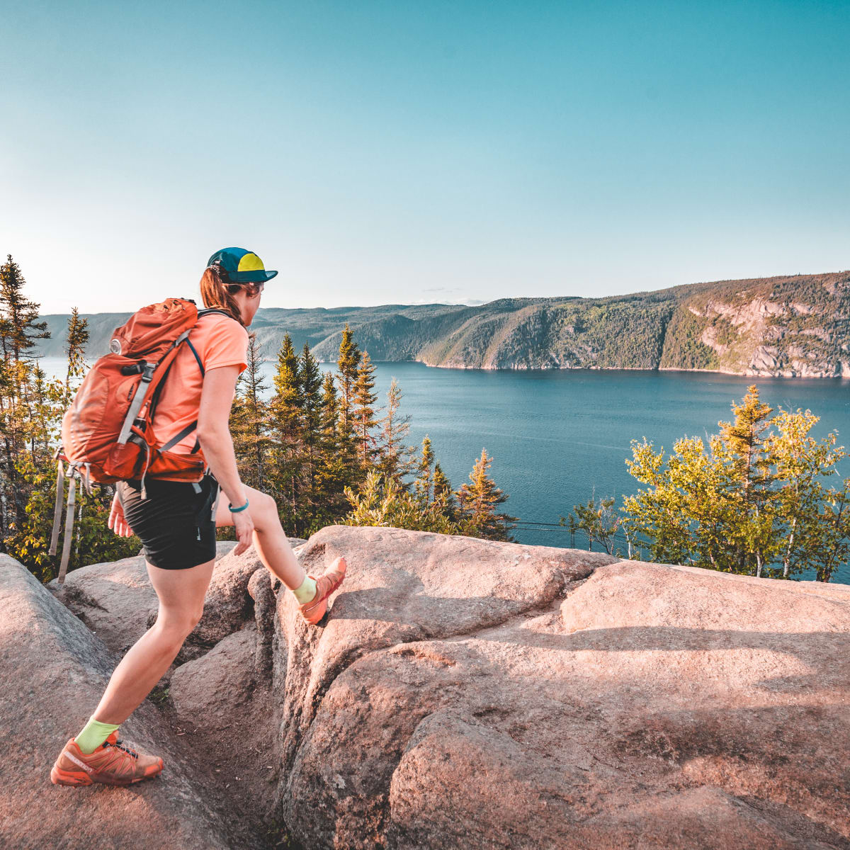 Hiking on sentier de la Statue at Parc national du Fjord-du-Saguenay