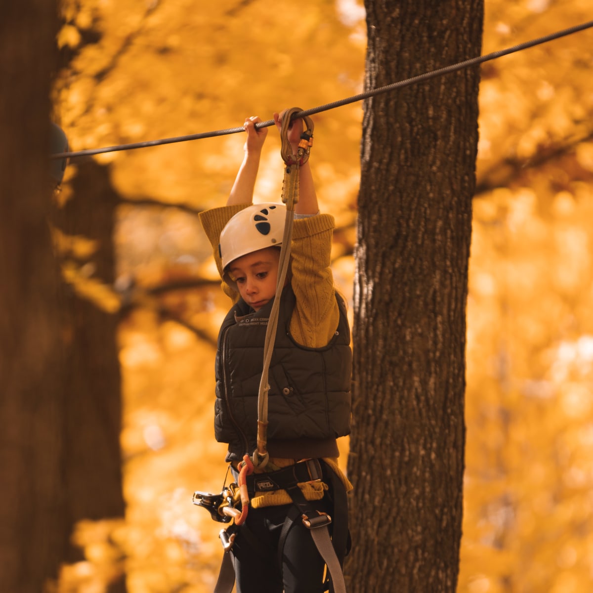 Kid at Arbraska Laflèche in autumn.