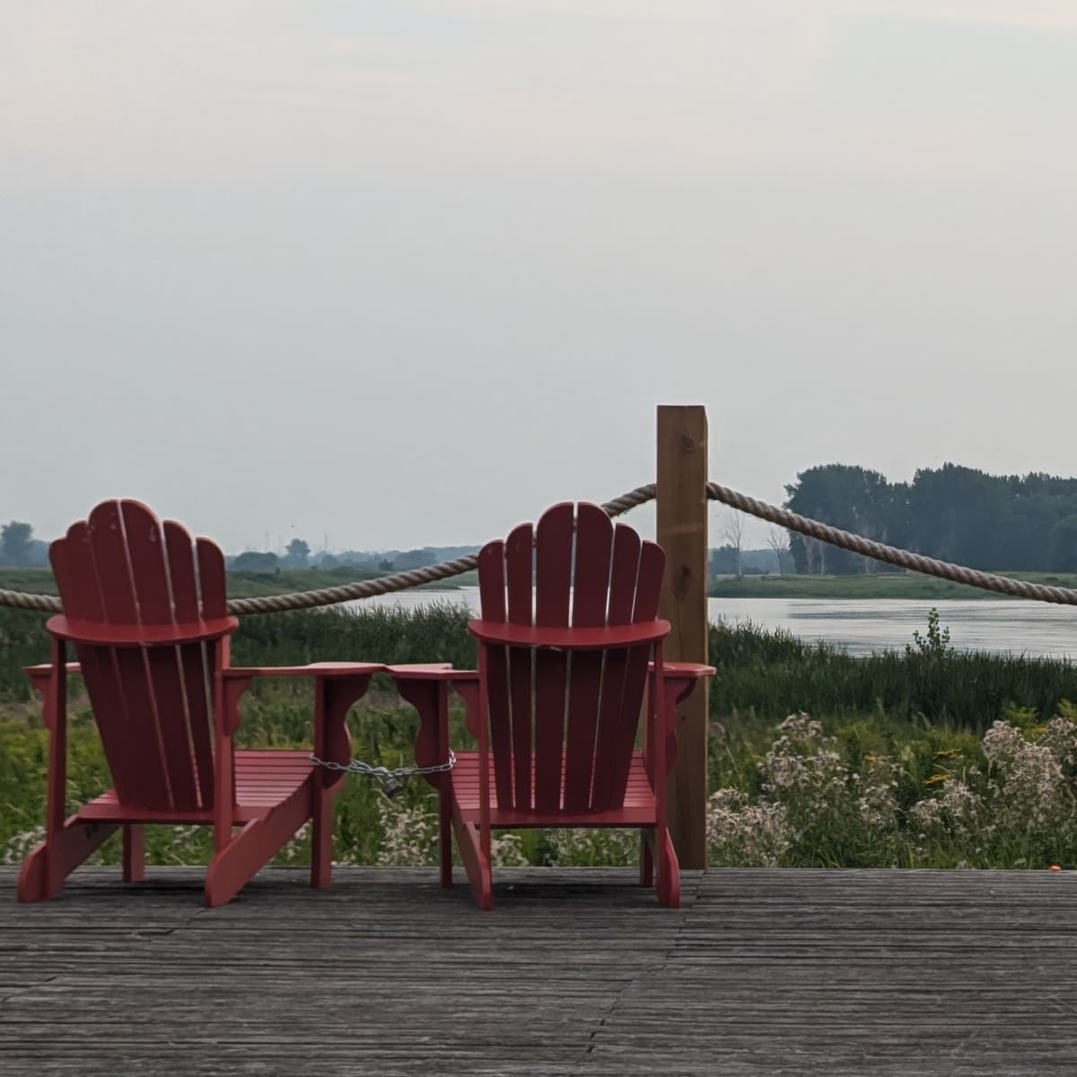 2 Adirondack chairs facing the river, Base nautique de Repentigny