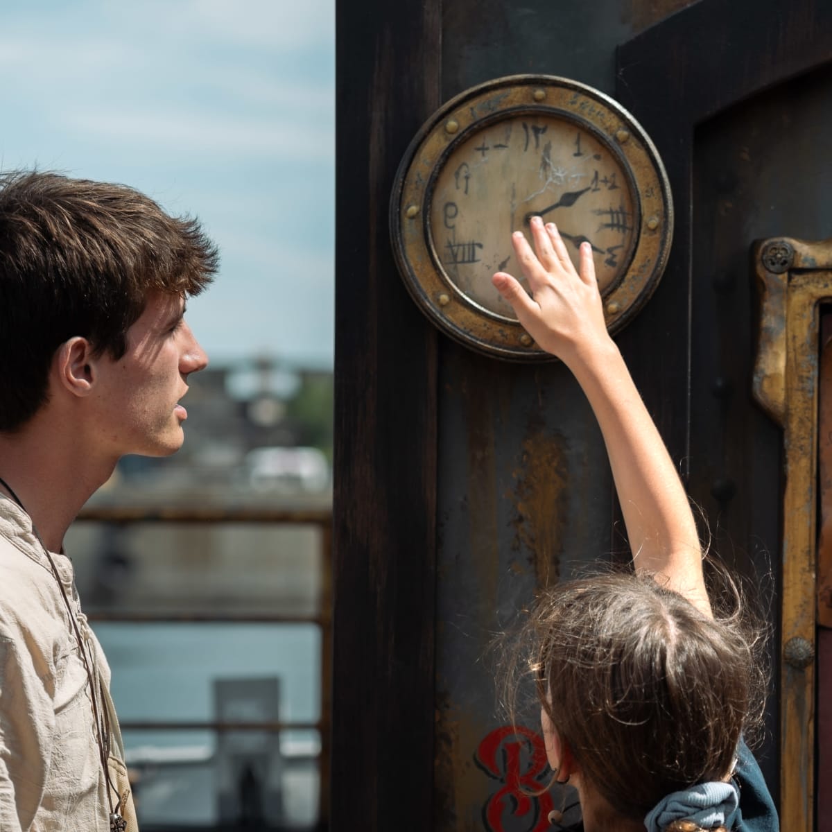  A group of children are collecting new clues aboard the Bateau Fantôme in Montreal's Old Port