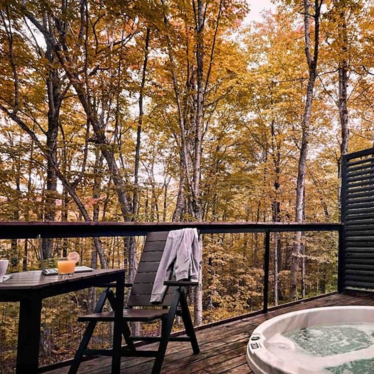 Cabins of cabin Sutton in fall.