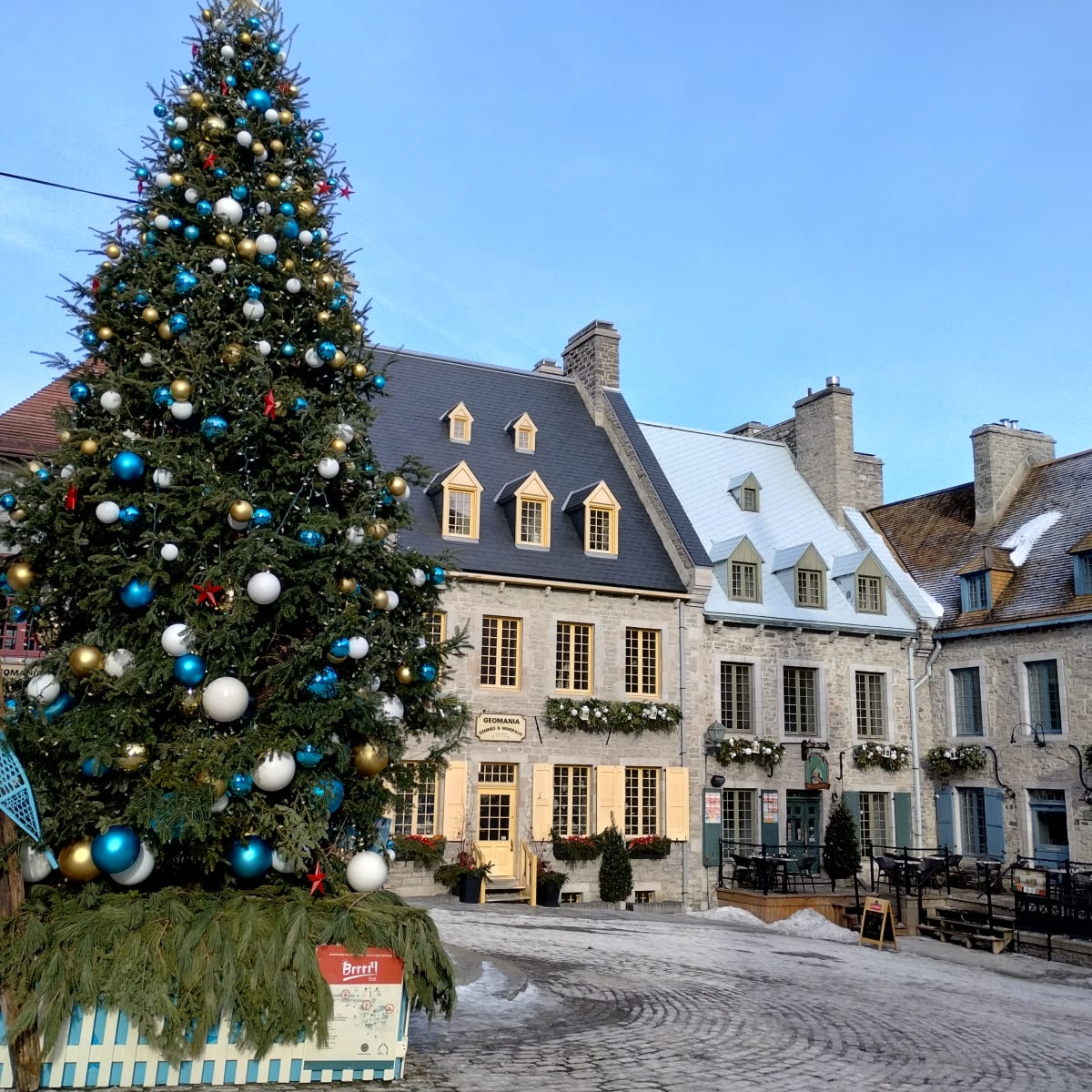 Christmas tree in the Champlain neighbourhood in Québec City.