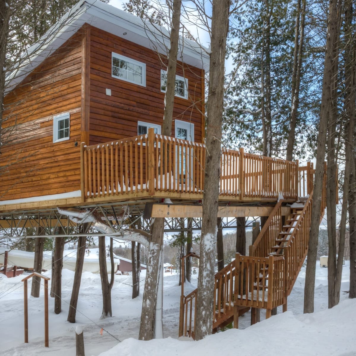 Prêt-à-camper en hiver au Camping Aventure Mégantic.