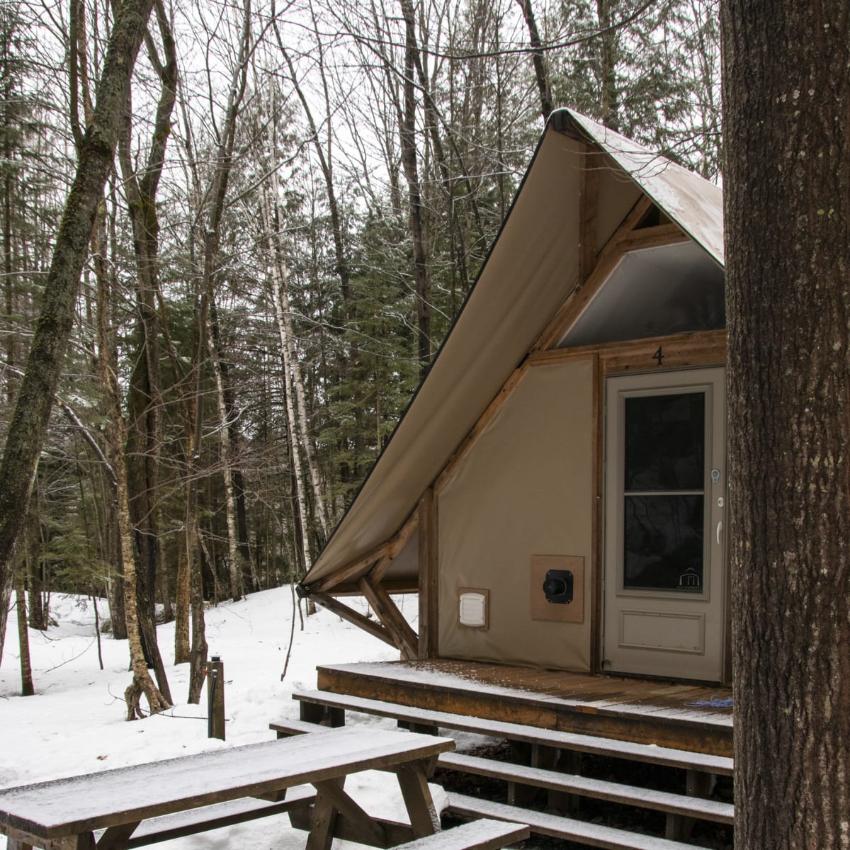 Ready to camp in winter.