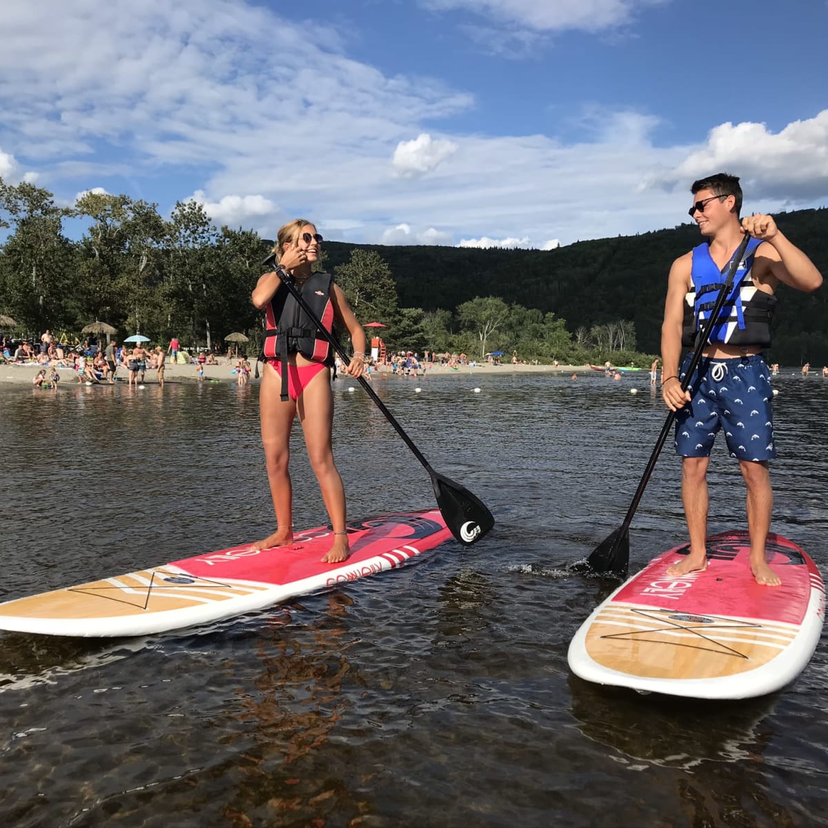 Beach and paddleboard.