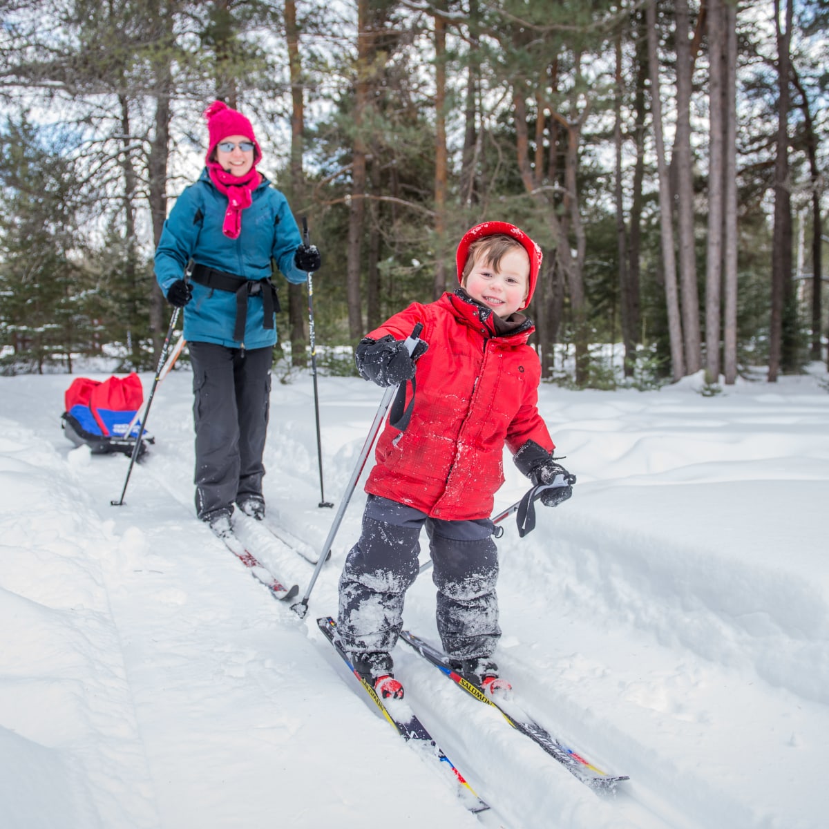 Cross-country skiing.