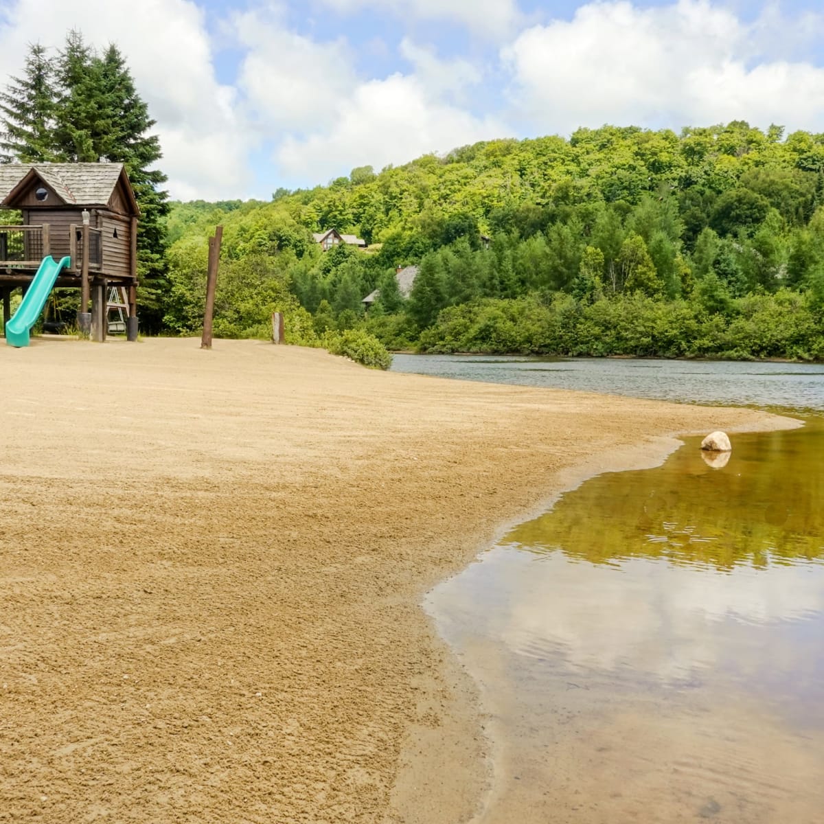 Beach on the site of Chalets Royal Laurentien.