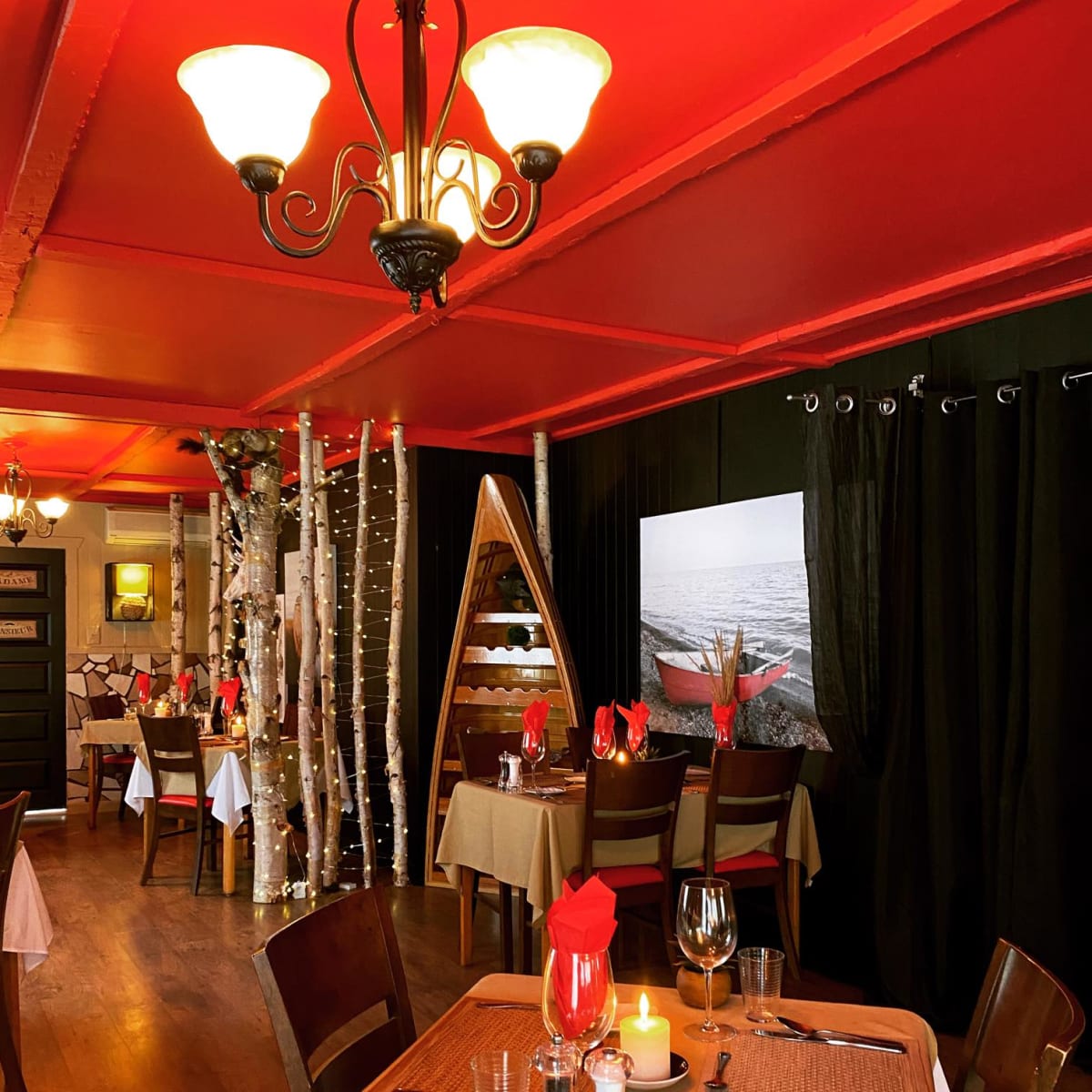 The interior of the restaurant.