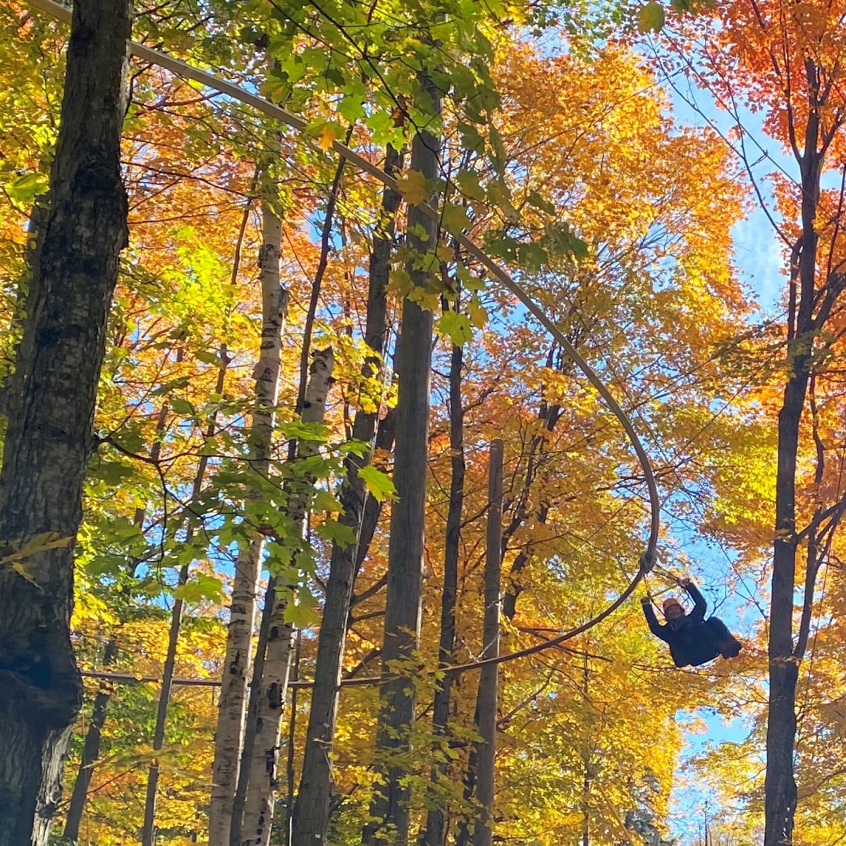 Zipline with turns at Mont SUTTON