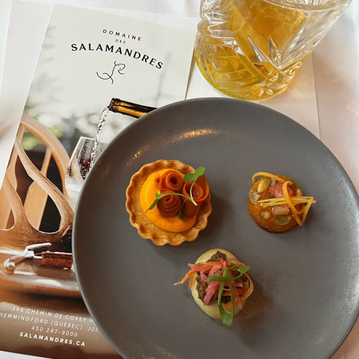 Dégustation au Domaine des Salamandres en Montérégie.
