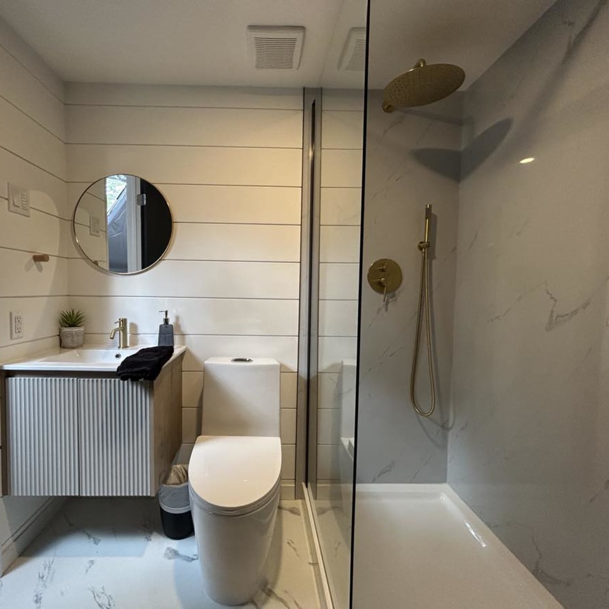 Bathroom with a shower.
