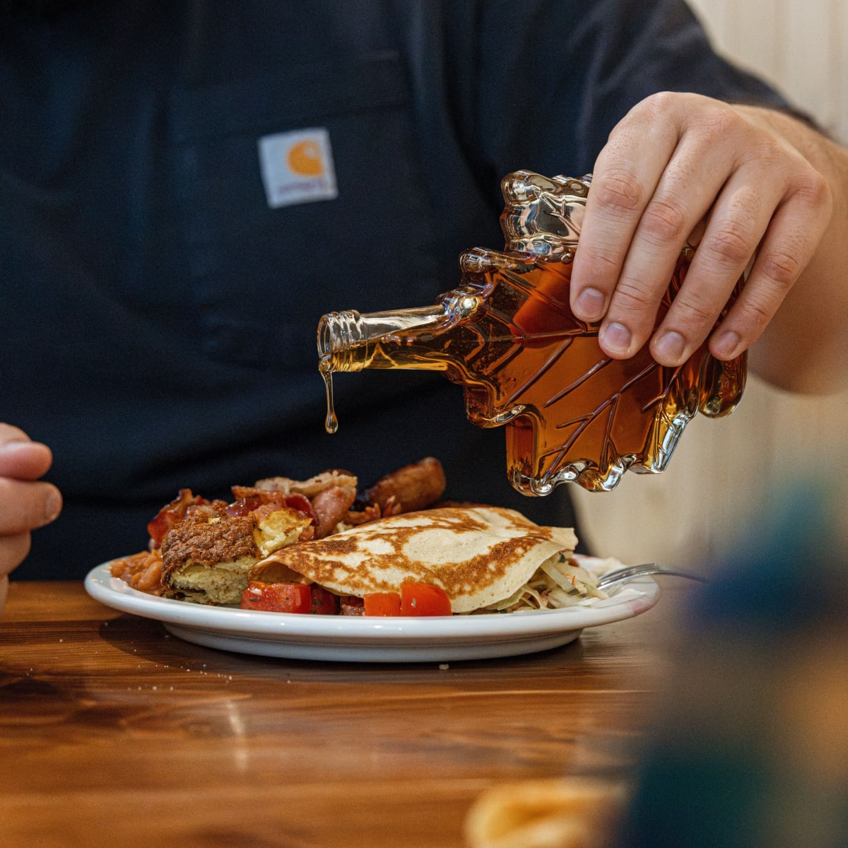 Sugar shack meal at Érablière du Village.