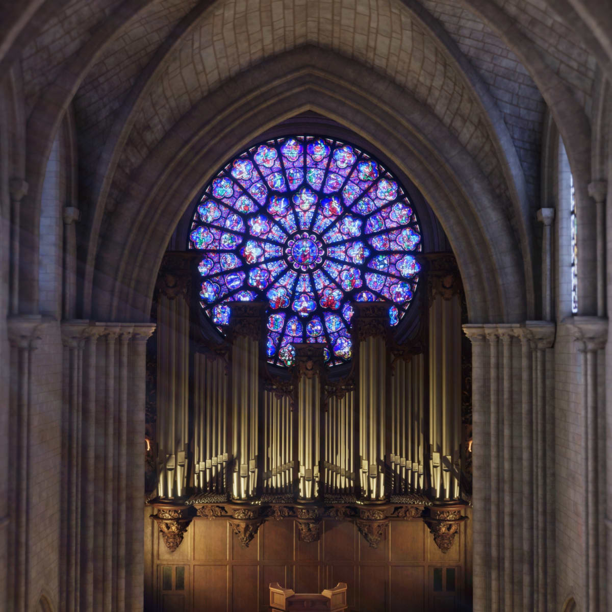 Eternal Notre-Dame - Interior of a cathedral.