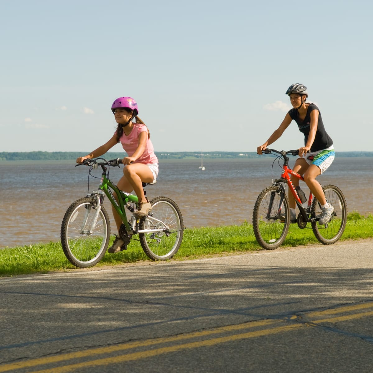 Two people on bicycles