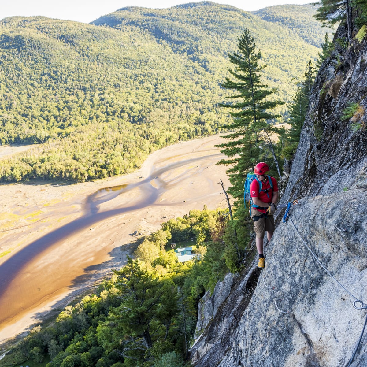 Via ferrata at Parc national du Fjord-du-Saguenay.