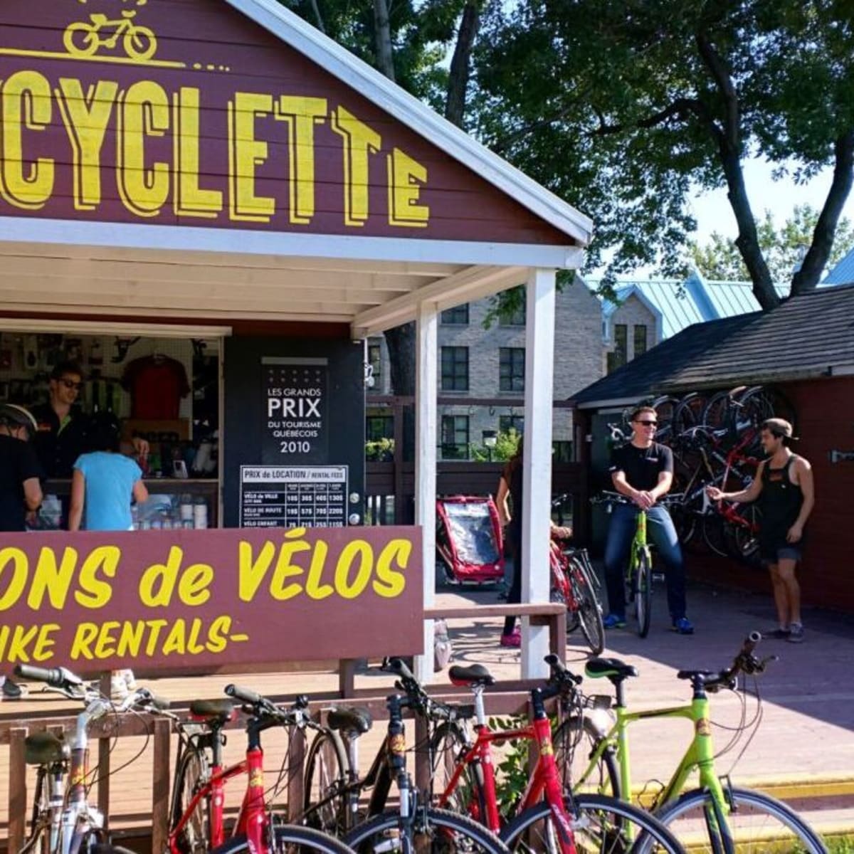 Kiosque de location de vélos