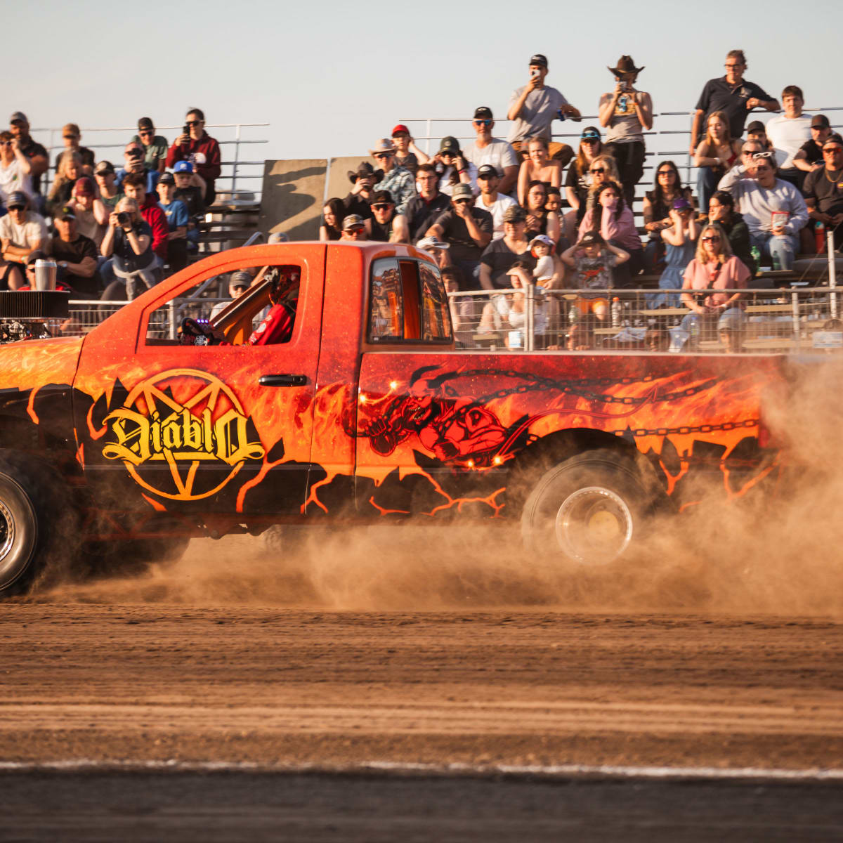 Pickup truck race.