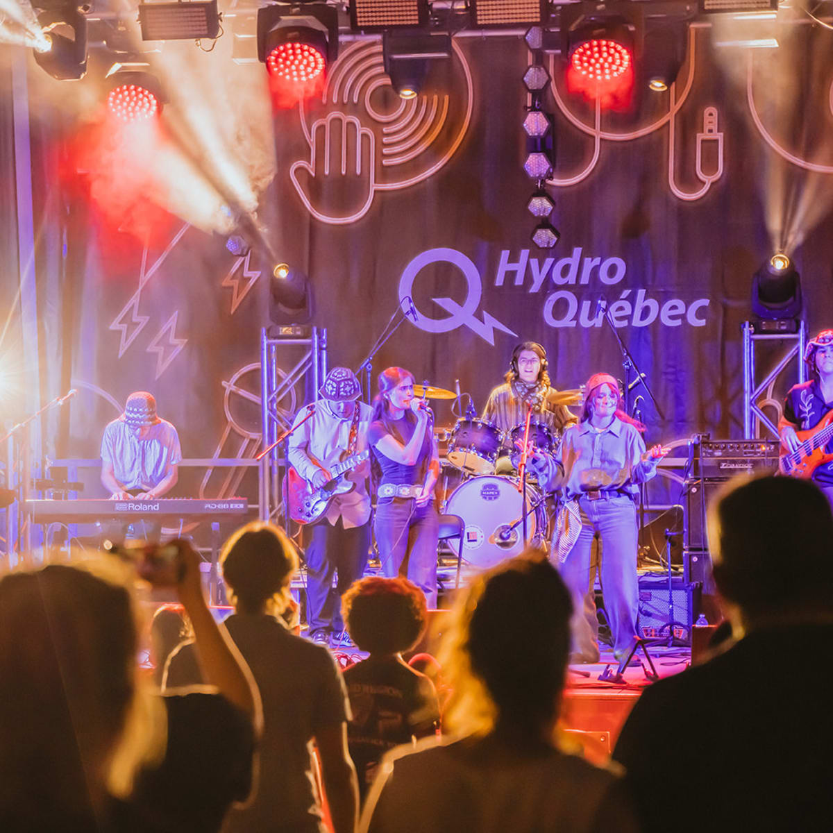 A musical performance on the Hydro-Québec stage at the Festival Promutuel de la relève in Thetford Mines.
