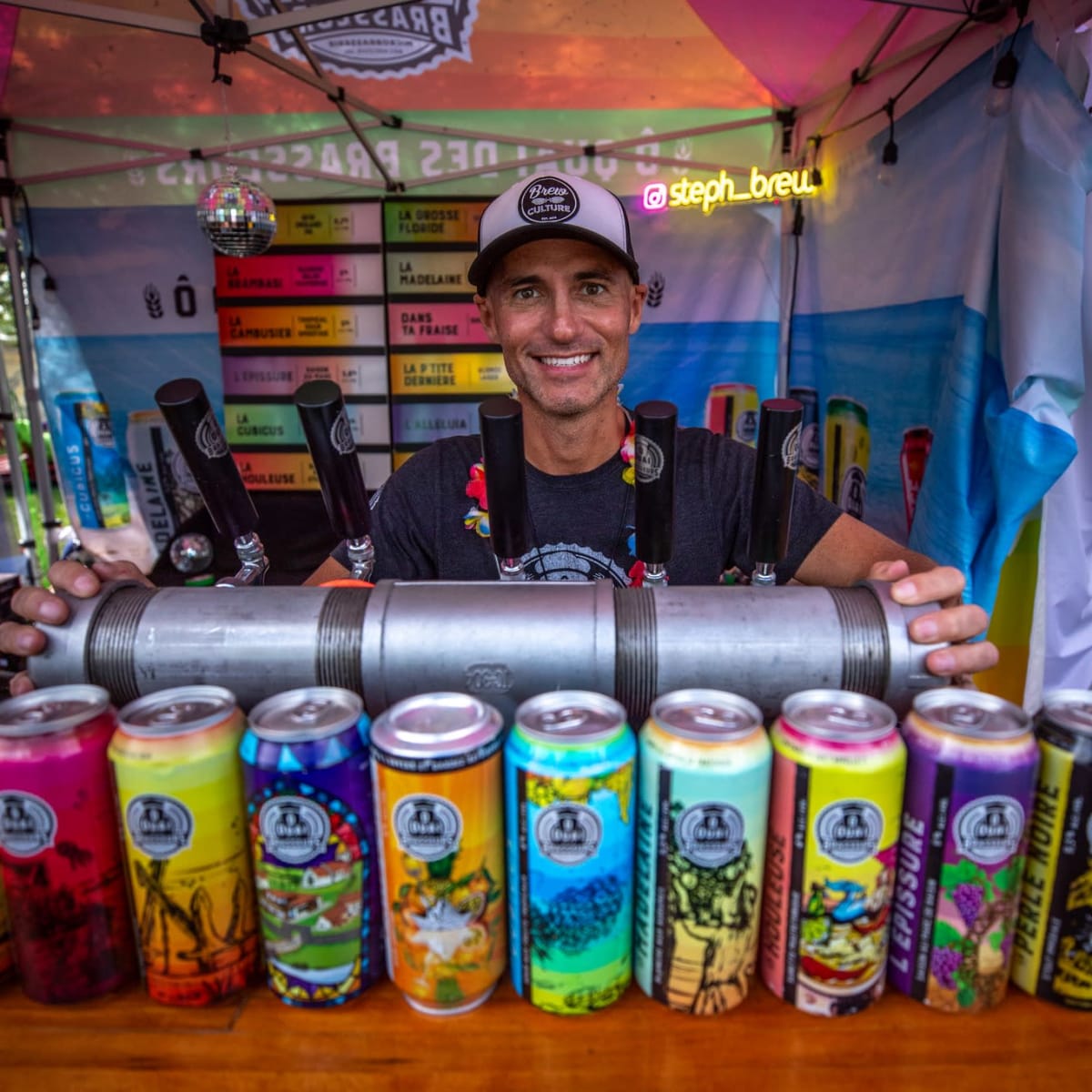 Beer kiosk at the Festival des Bières du Monde de Saguenay.