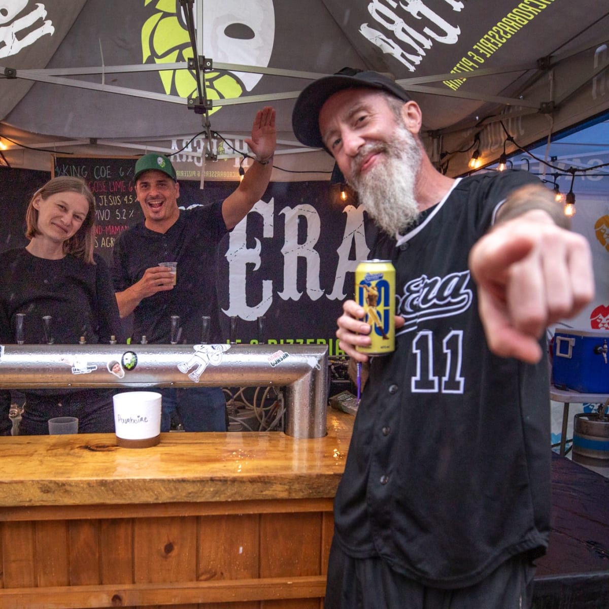Microbrewery kiosk at the Festival des Bières du Monde de Saguenay.