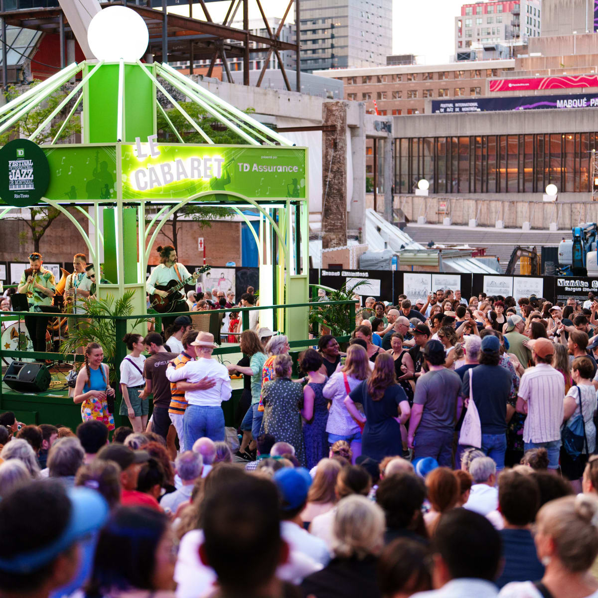 Crowd in front of an outside show