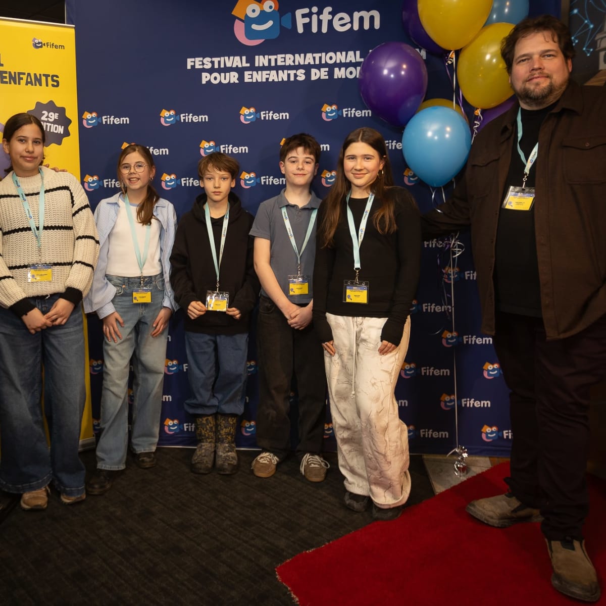 Children's jury with their godparents at the Montreal International Children's Film Festival (FIFEM)