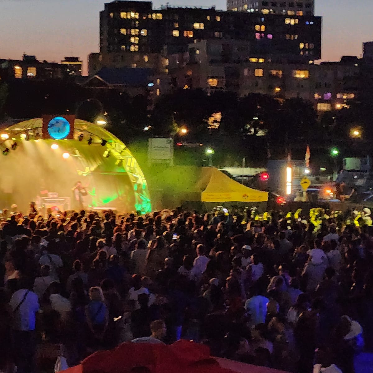 Illuminated stage at the Taste of the Caribbean Festival.