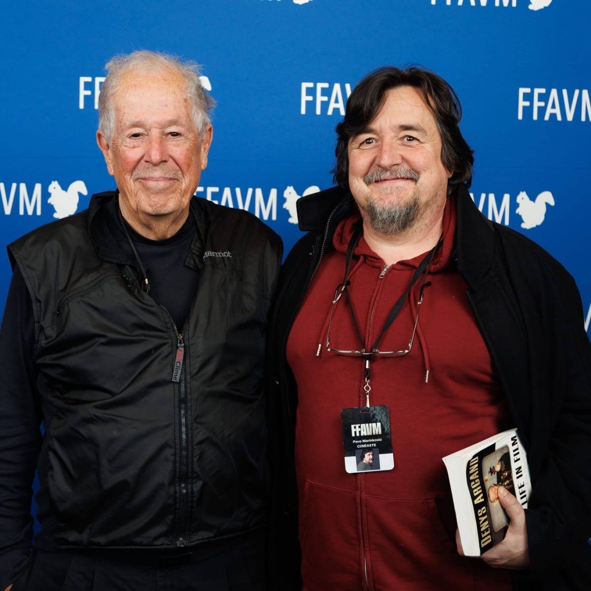 Denys Arcand and Pavo Marinkovic at the FFAVM.