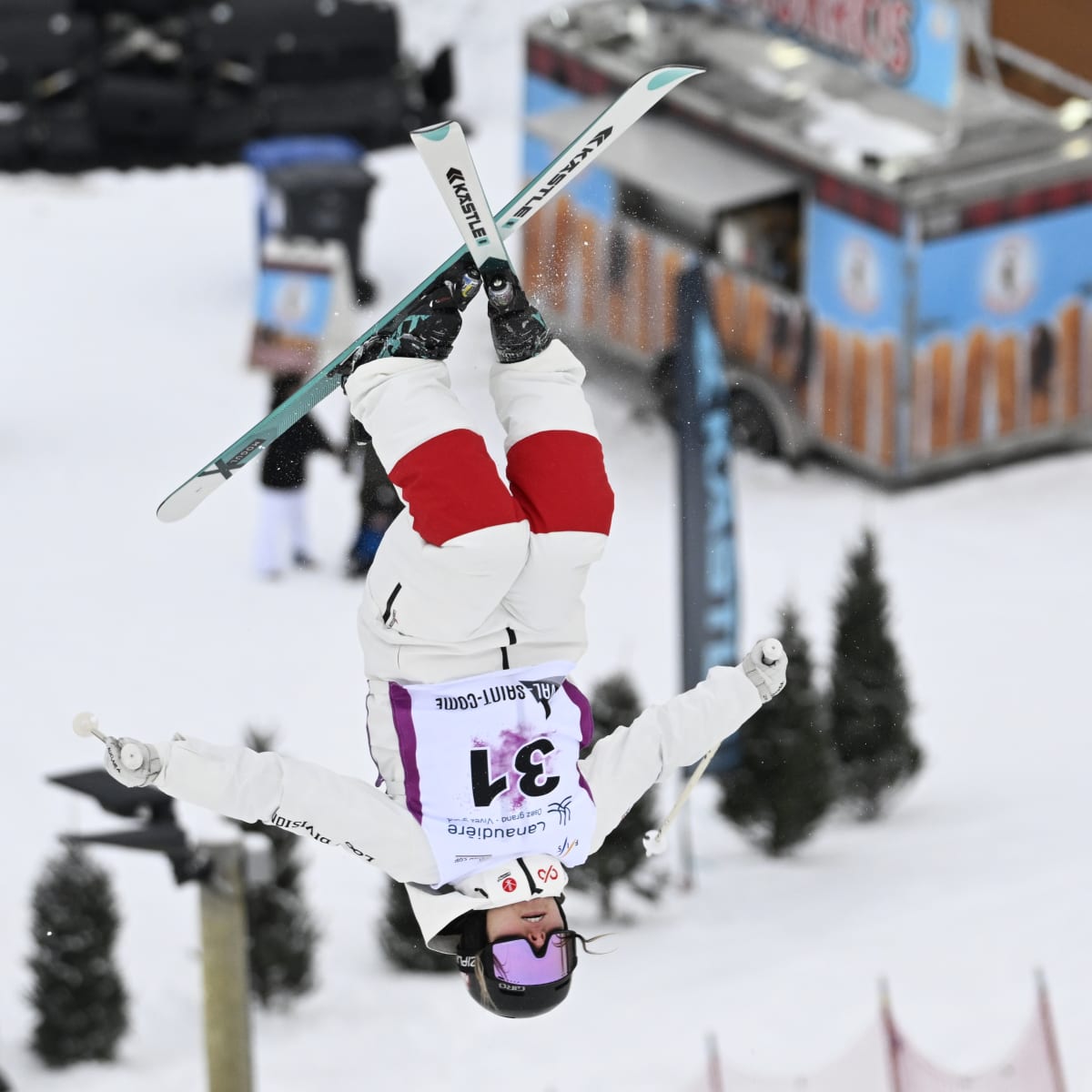 Freestyle skier during a jump.