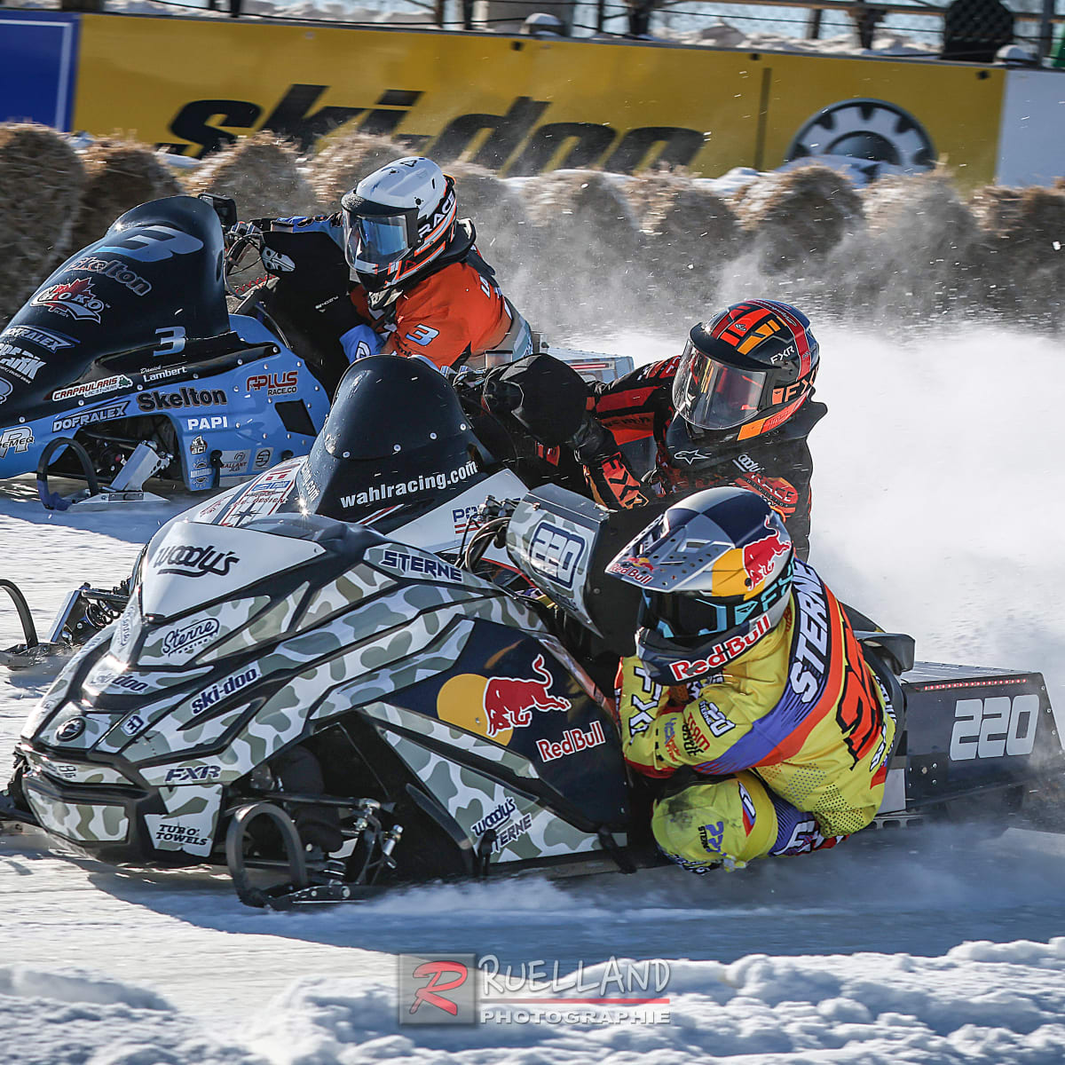 Snowmobile race at Grand Prix Ski-Doo de Valcourt.