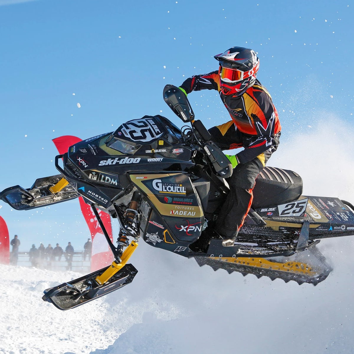 Snowmobile jump at Grand Prix Ski-Doo de Valcourt.