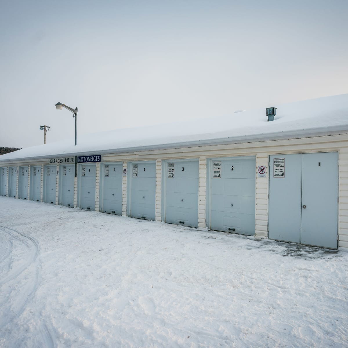 Snowmobile garage at Hôtel Universel Rivière-du-Loup.