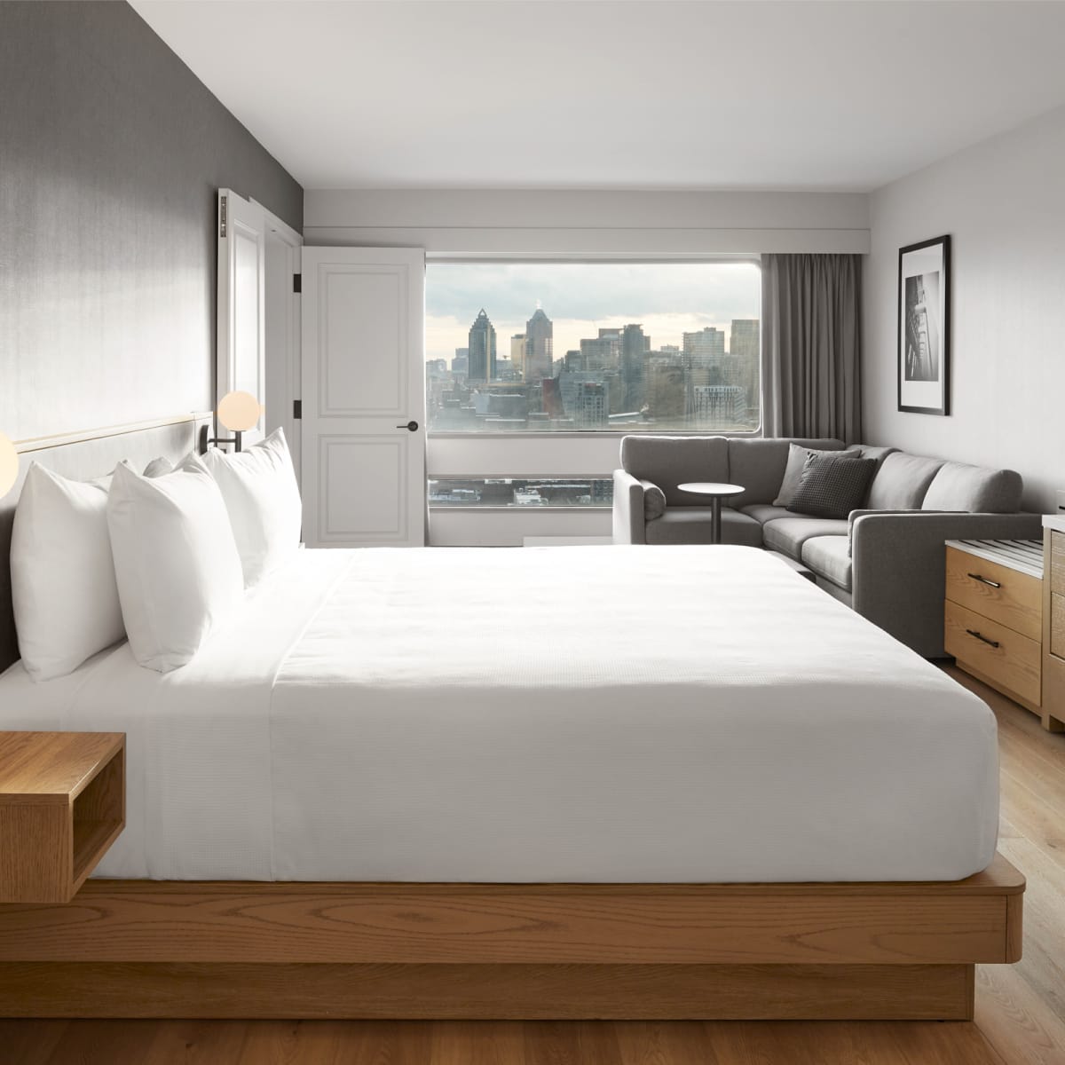 Chambre de la suite présidentielle au Hyatt Place Montréal - Centre-Ville