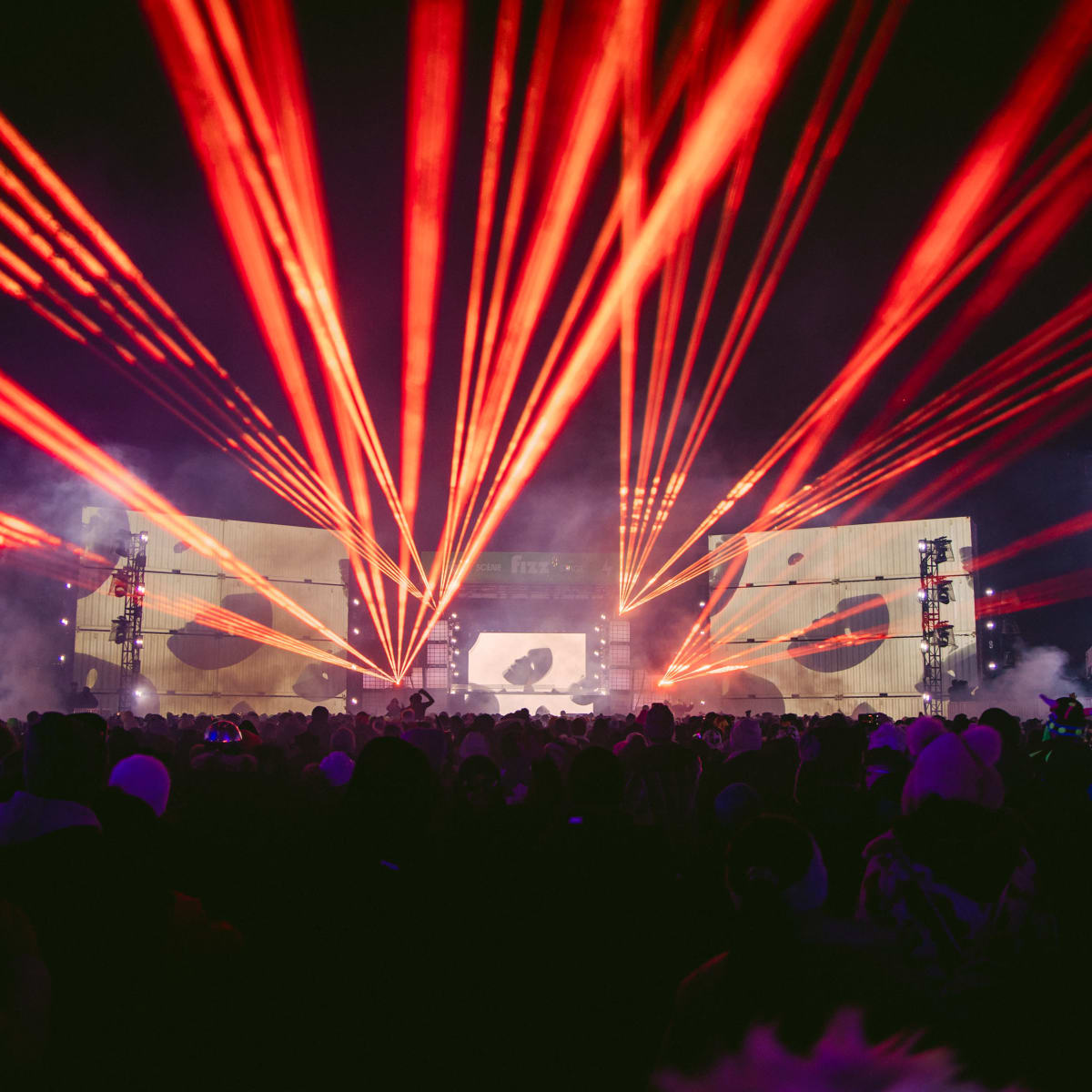 Laser projection on stage. 