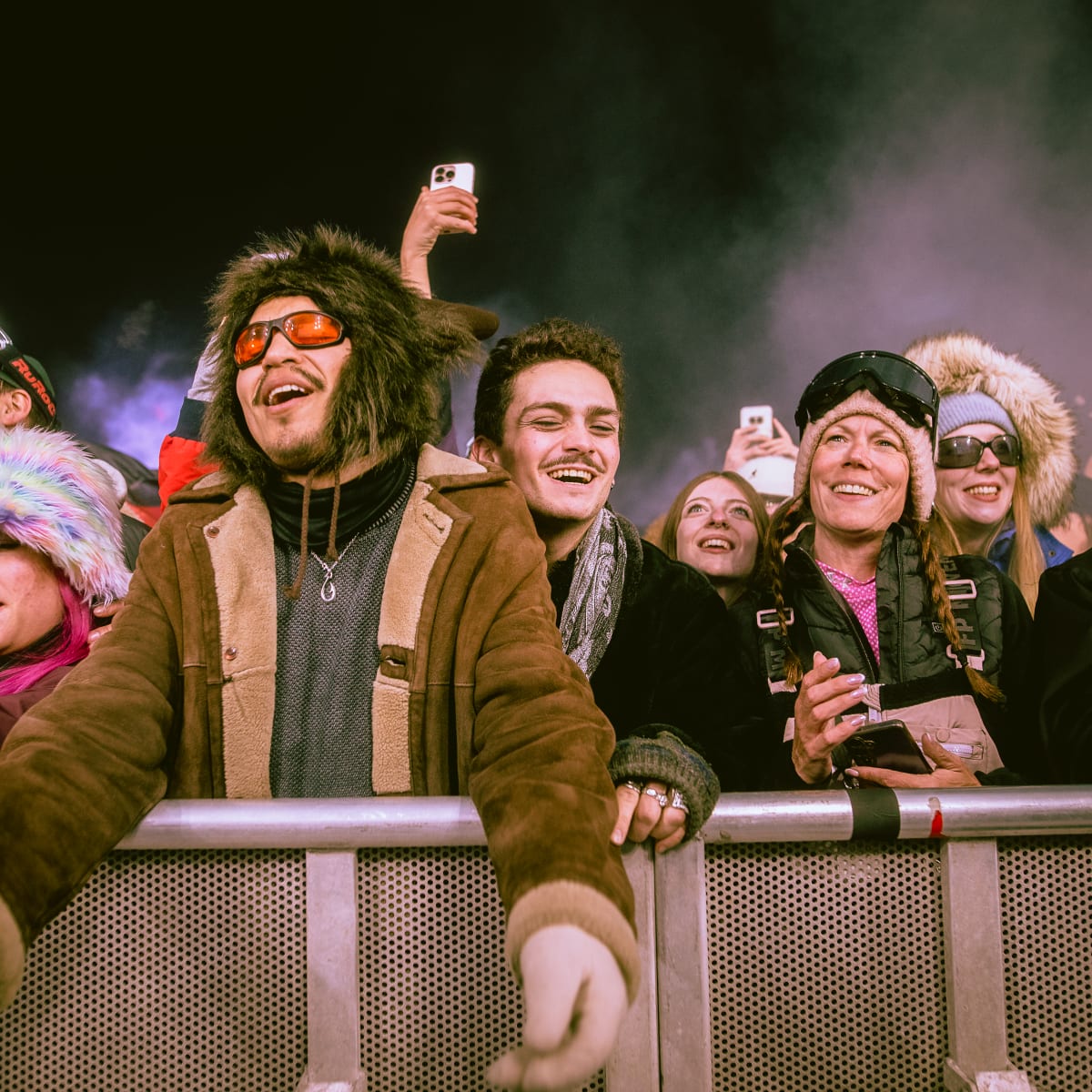 Festival-goers in the crowd.
