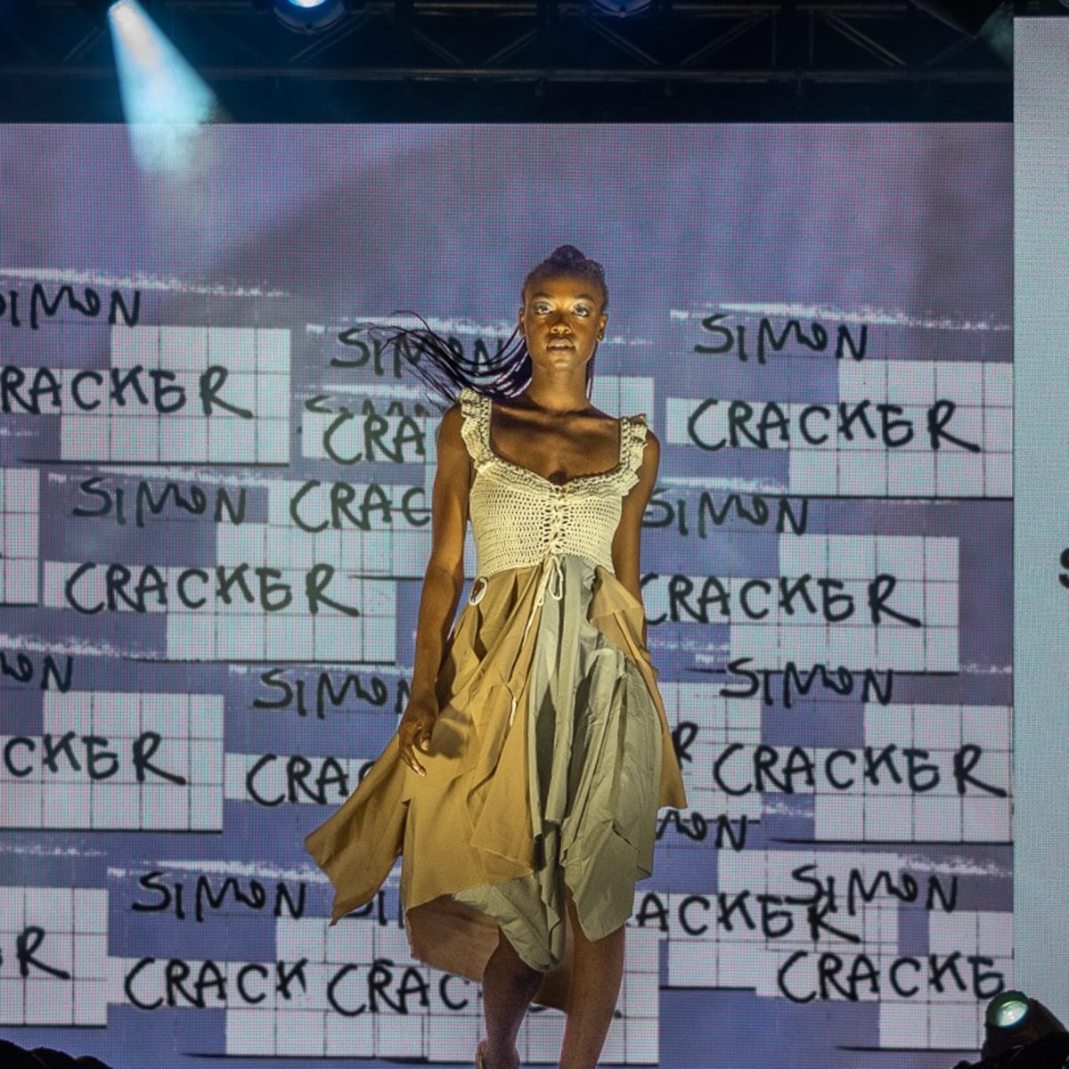 Model at a fashion show at ItalfestMTL.