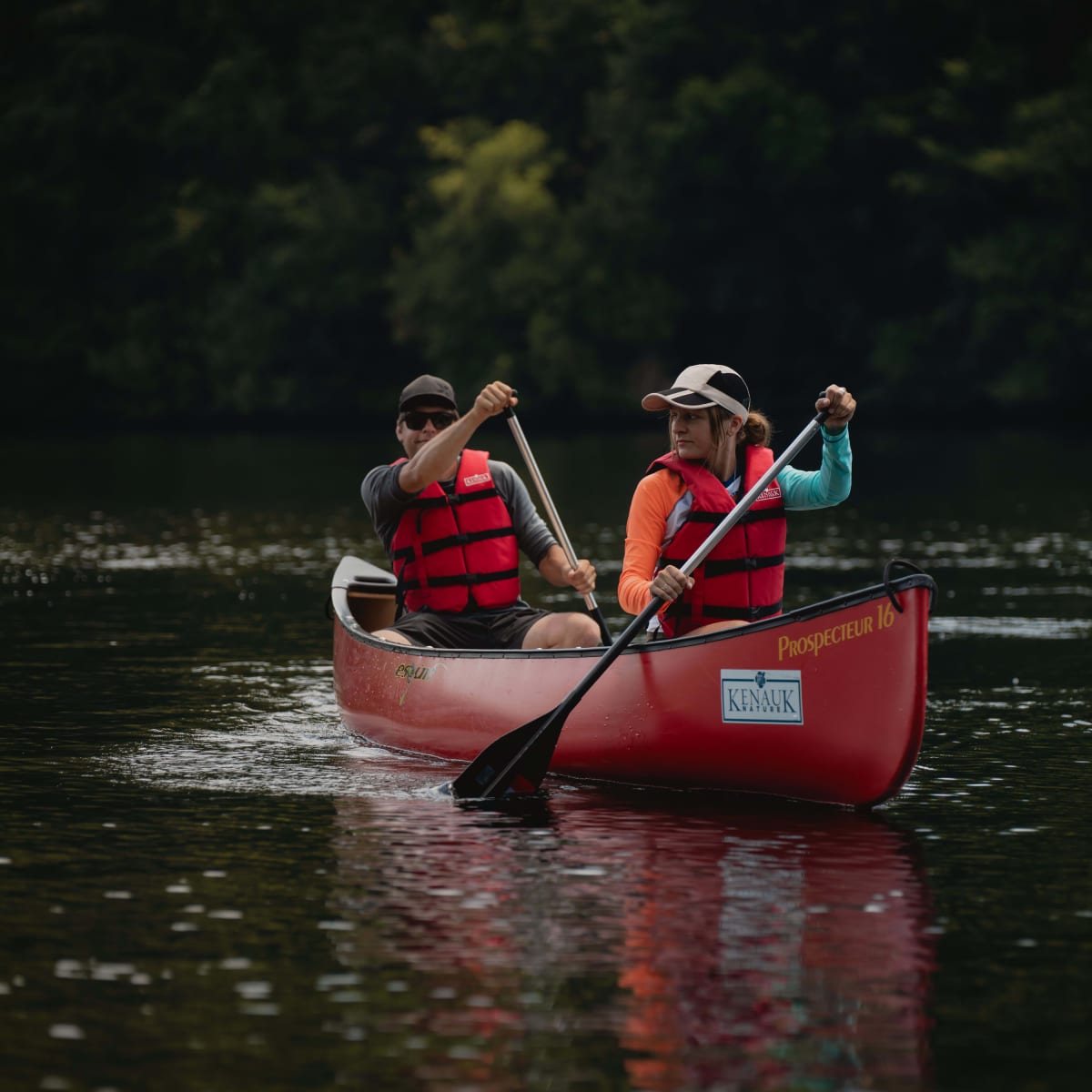 Couple in canoe.