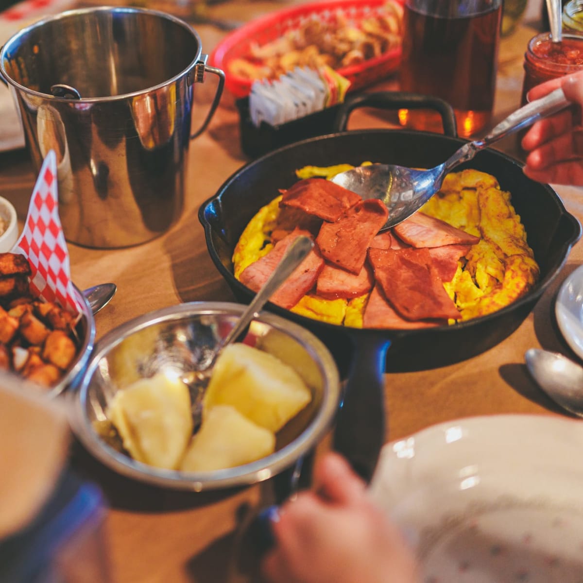 Sugar shack dishes at Cabane Osias.