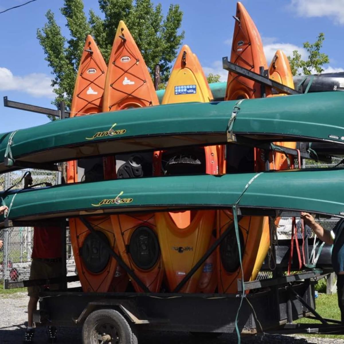 Canoes at De la Lievre nautical center.