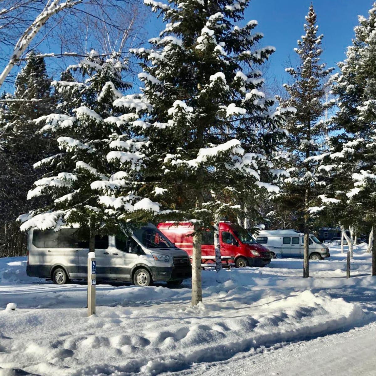 Vanlife in winter camping.
